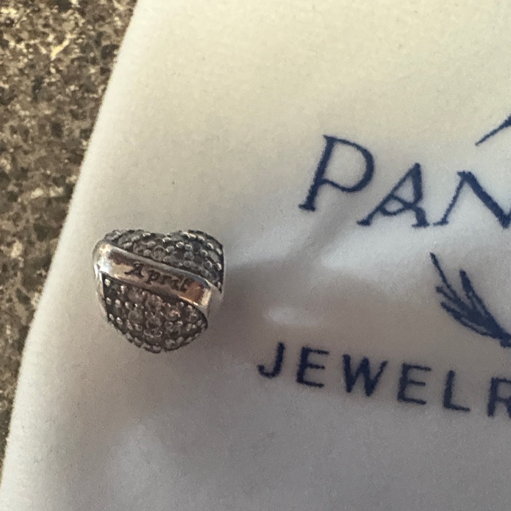 Silver Heart Charm April